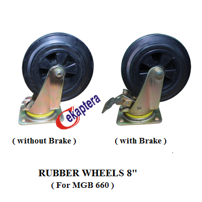 RUBBER WHEELS 8" FOR MGB 660